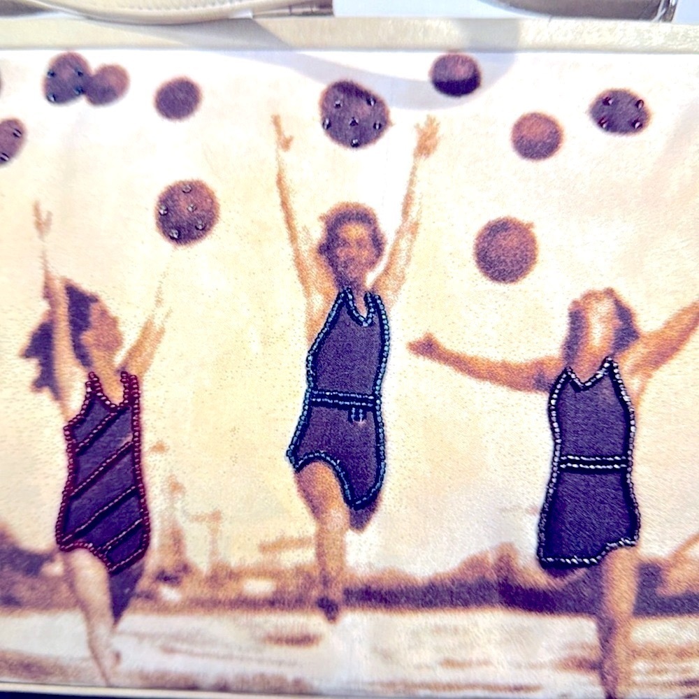 Cynthia Hart Beaded Satin Handbag Beach Summer Purse - Picture 2 of 7